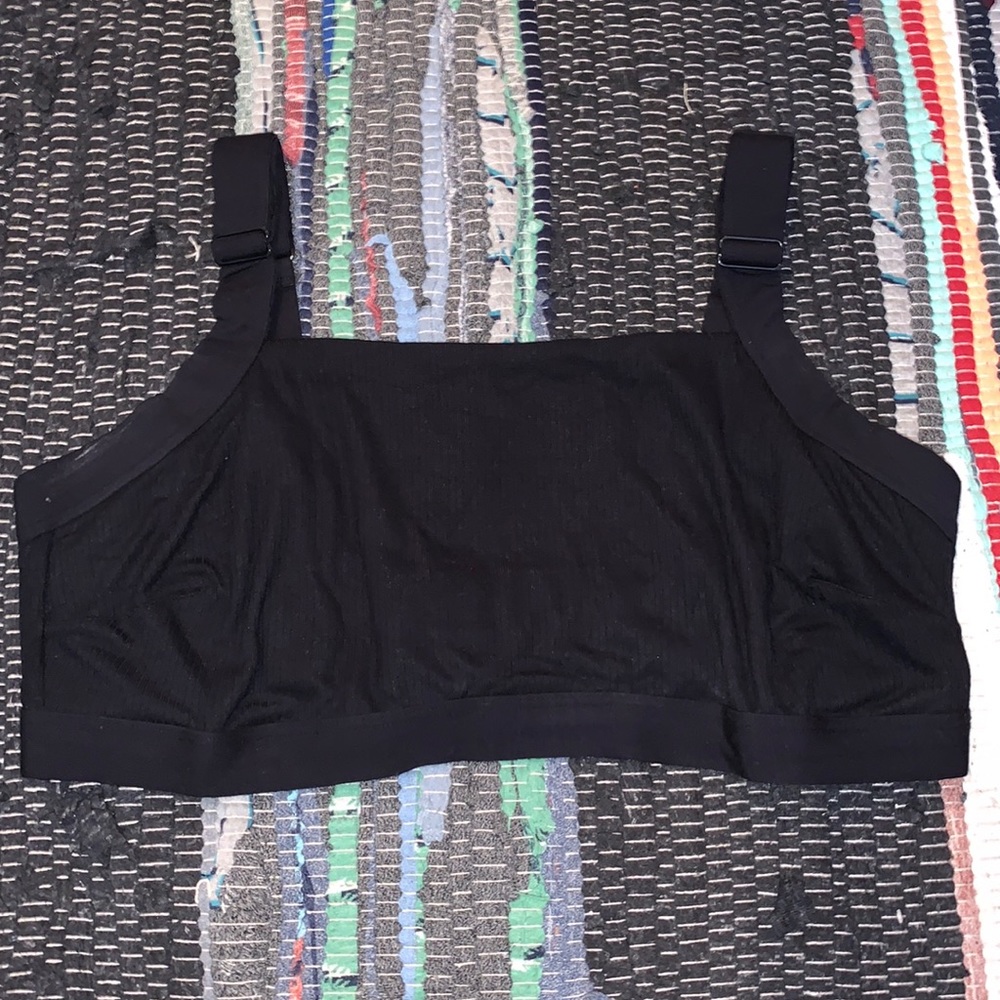 Black feather bra